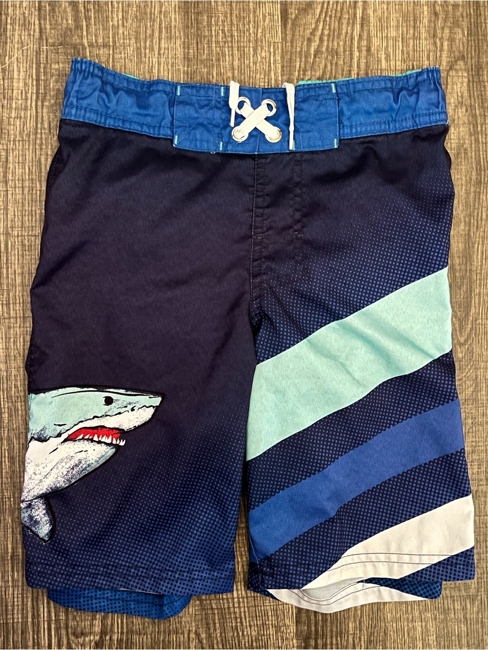 Cat & Jack Boy Blue Shark Swim Trunks Size M 8/10